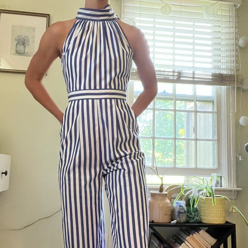 J. Crew striped jumpsuit